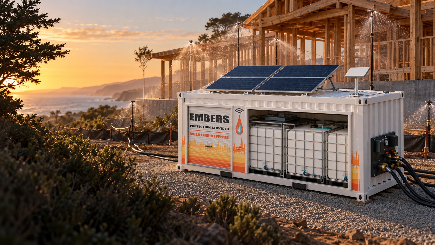 BRIDGE Unit with rooftop solar panels, satellite receiver and an open tank bay